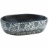 Lavabo sobre encimera ovalado cerámica negro y azul 47x33x13
