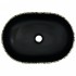 Lavabo sobre encimera ovalado cerámica negro y azul 47x33x13