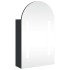 Mueble de baño con espejo arqueado y luz LED negro 42x13x70
