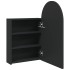 Mueble de baño con espejo arqueado y luz LED negro 42x13x70