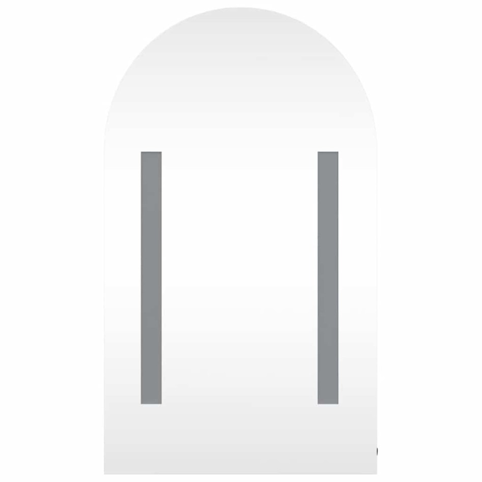 Mueble de baño con espejo arqueado y luz LED negro 42x13x70