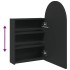 Mueble de baño con espejo arqueado y luz LED negro 42x13x70