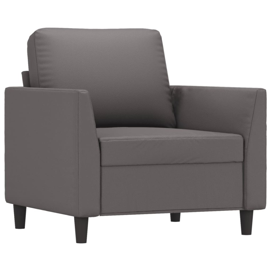 Sillón cuero sintético gris 60
