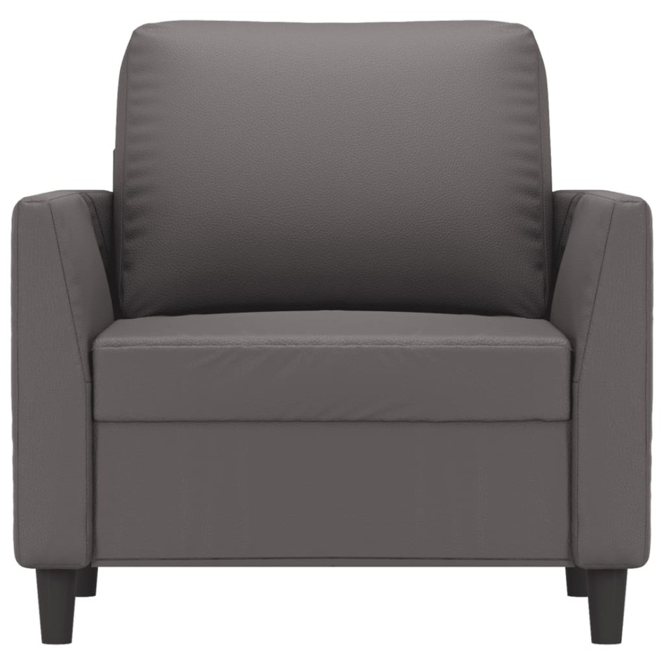 Sillón cuero sintético gris 60