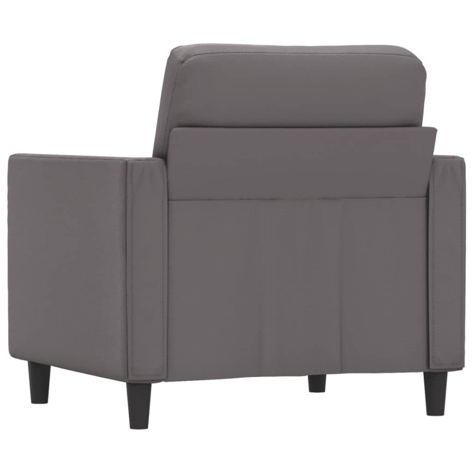 Sillón cuero sintético gris 60