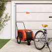 Remolque de bicicleta mascotas hierro tela Oxford naranja negro