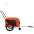 Remolque de bicicleta mascotas hierro tela Oxford naranja