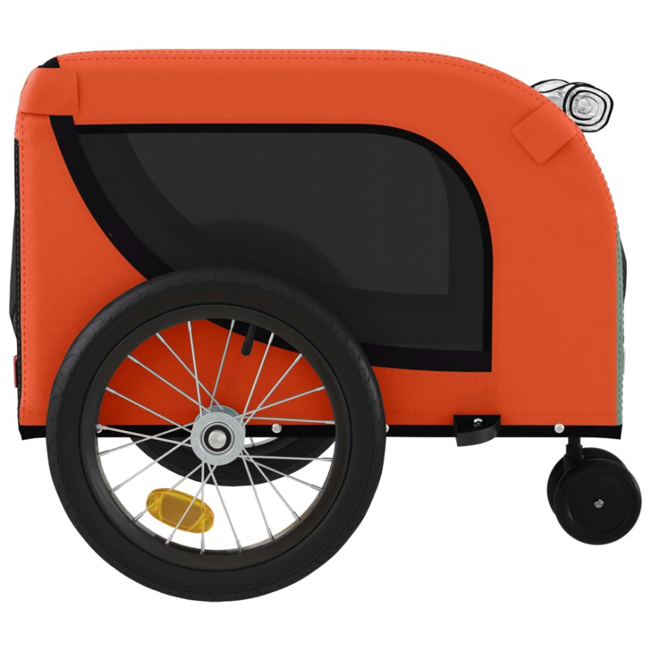 Remolque de bicicleta mascotas hierro tela Oxford naranja