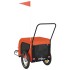 Remolque de bicicleta mascotas hierro tela Oxford naranja