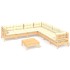 Muebles de jardín 8 pzas y cojines madera maciza de pino