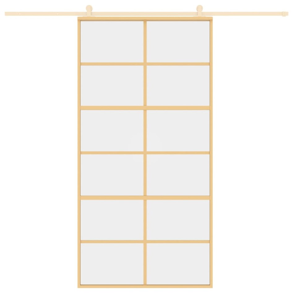 Puerta corredera dorada de vidrio ESG transparente y