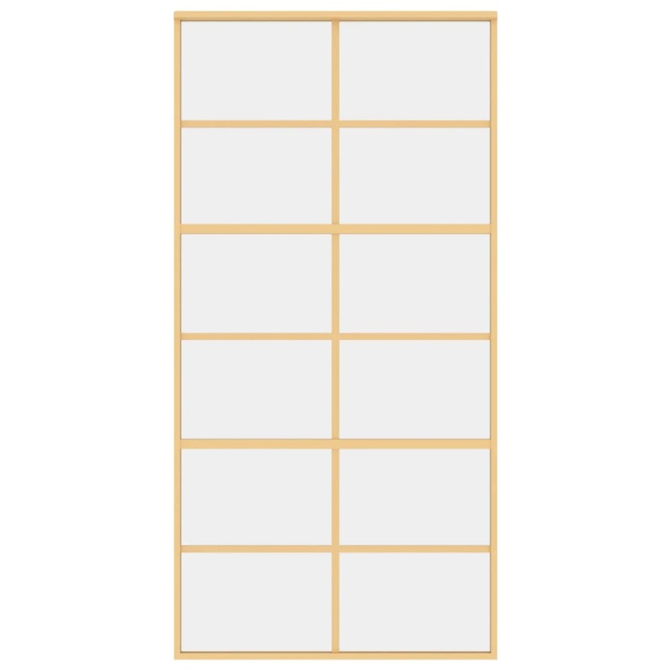 Puerta corredera dorada de vidrio ESG transparente y