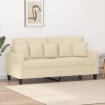 Sofá de 2 plazas de tela color crema 140 cm