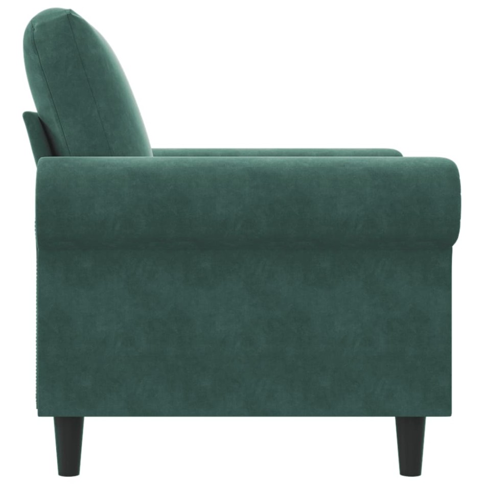 Sillón de terciopelo verde oscuro 60