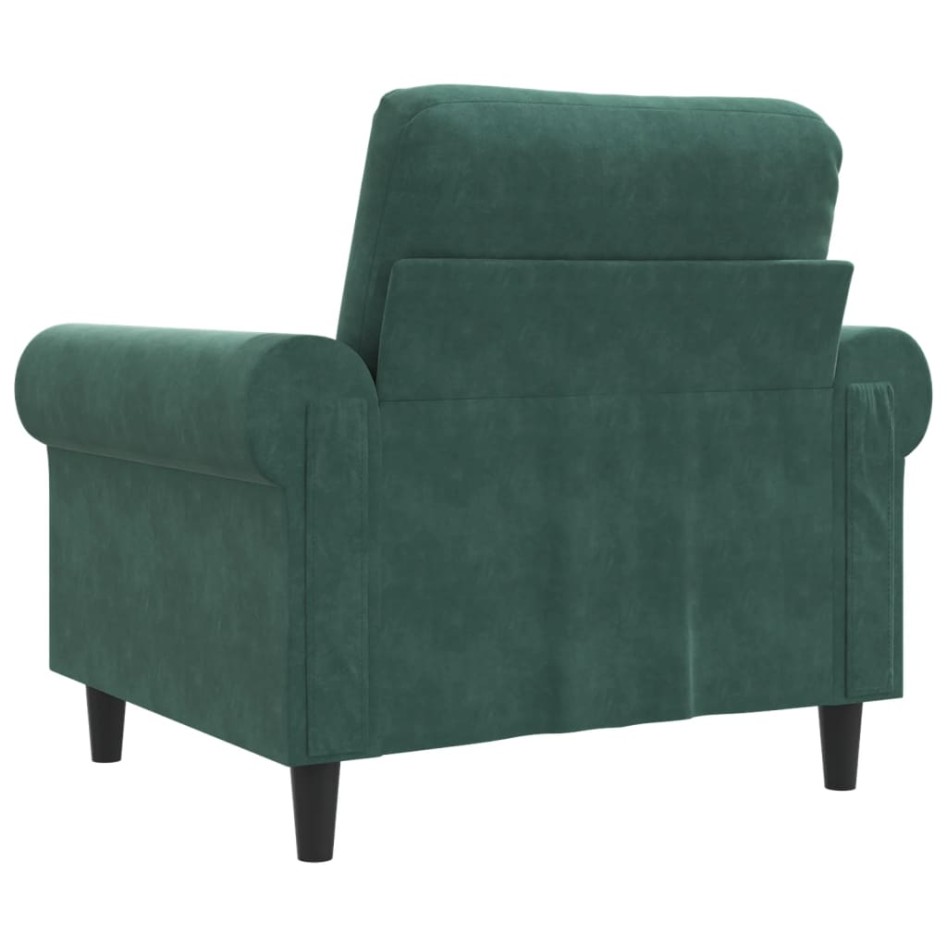 Sillón de terciopelo verde oscuro 60