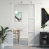 Puerta corredera vidrio templado y aluminio blanca 76x205