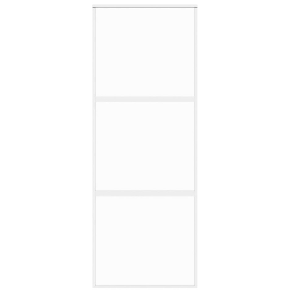 Puerta corredera vidrio templado y aluminio blanca 76x205