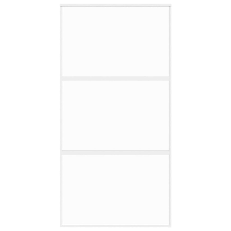 Puerta corredera vidrio templado y aluminio blanca 102,5x205