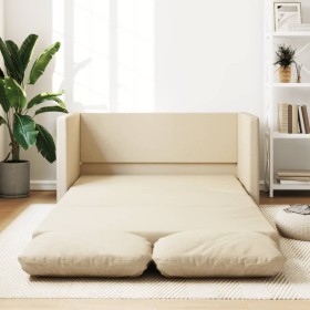 Sofá cama de suelo 2 en 1 tela crema 112x174x55
