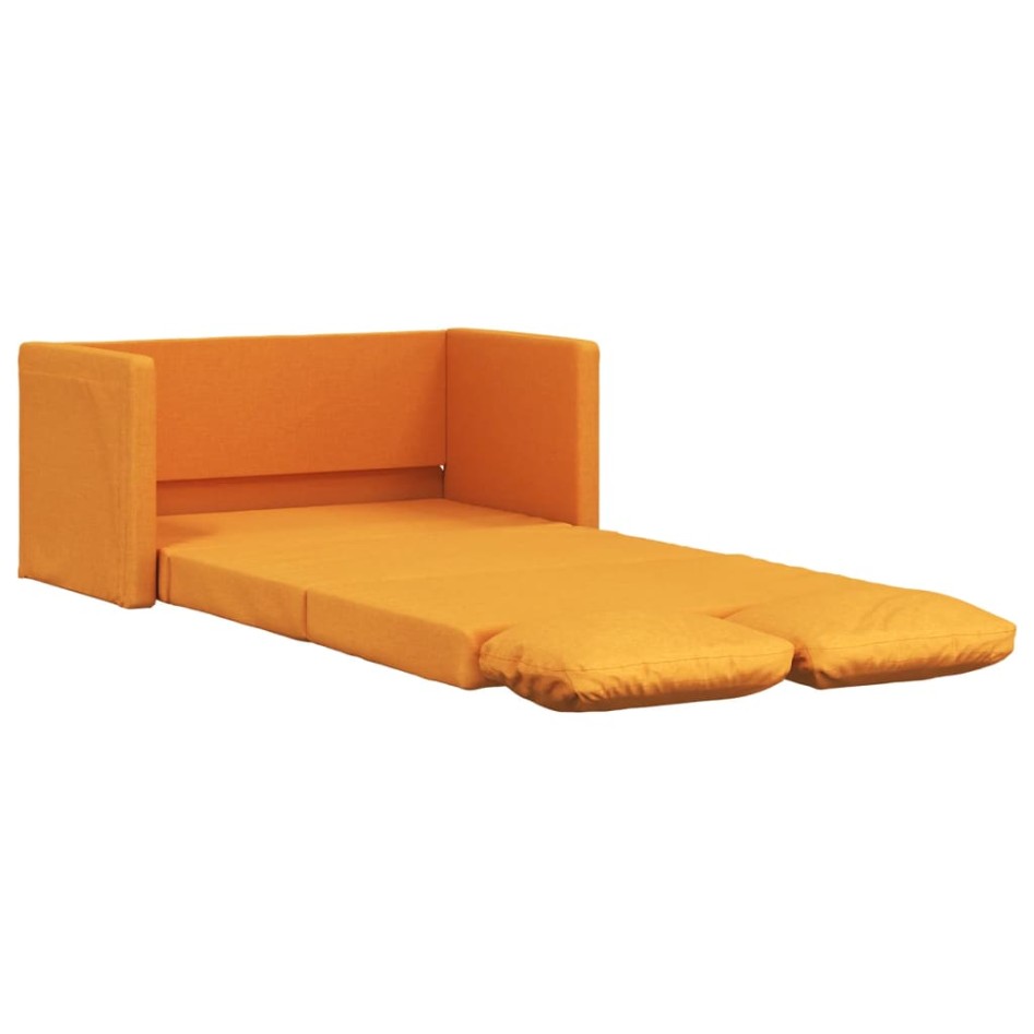 Sofá cama de suelo 2 en 1 tela amarillo oscuro 112x174x55