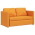 Sofá cama de suelo 2 en 1 tela amarillo oscuro 112x174x55