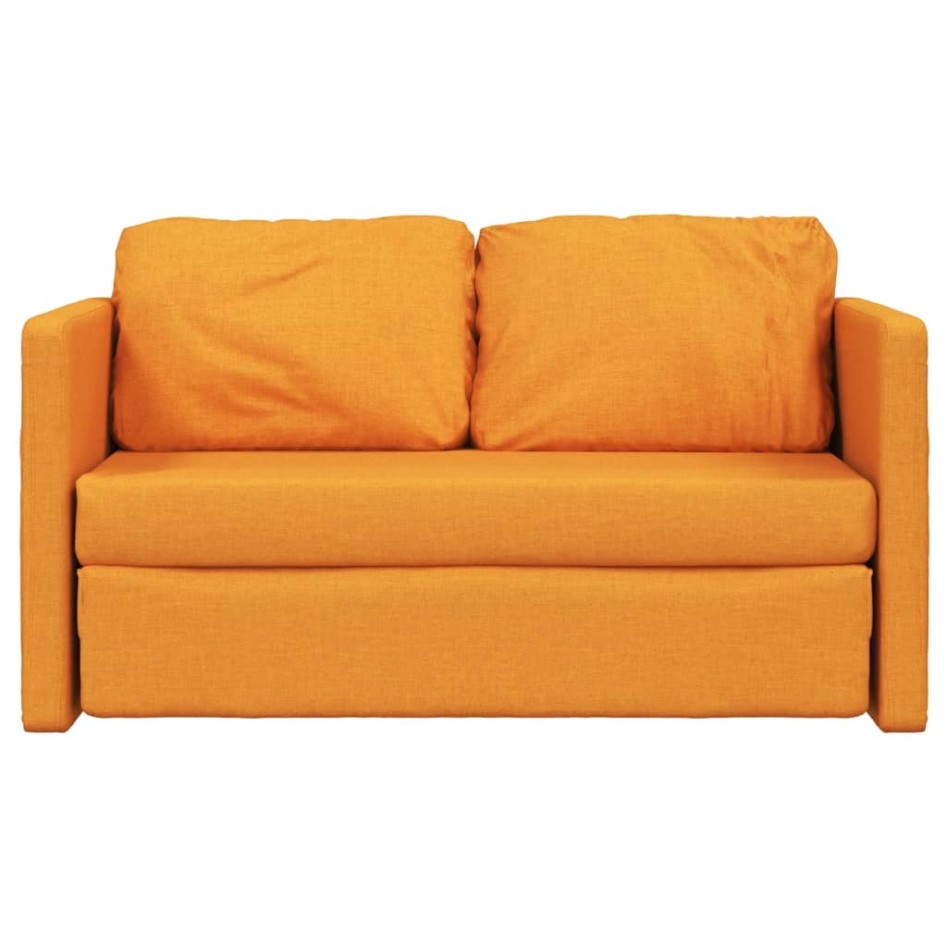 Sofá cama de suelo 2 en 1 tela amarillo oscuro 112x174x55