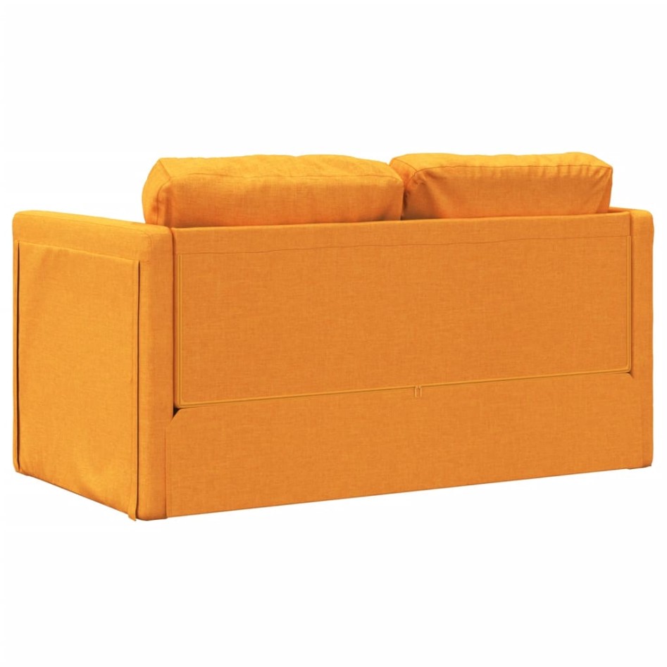 Sofá cama de suelo 2 en 1 tela amarillo oscuro 112x174x55