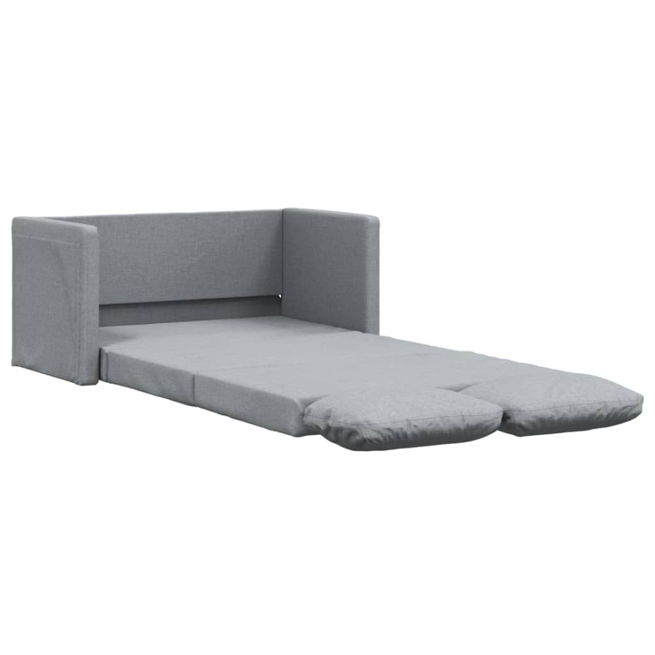 Sofá cama de suelo 2 en 1 tela gris claro 112x174x55