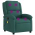 Sillón de masaje reclinable de tela verde