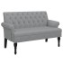 Banco con respaldo tela gris claro 120x62x75,5