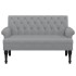Banco con respaldo tela gris claro 120x62x75,5