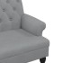 Banco con respaldo tela gris claro 120x62x75,5