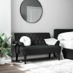 Banco con respaldo tela negro 120x62x75,5 cm