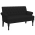 Banco con respaldo tela negro 120x62x75,5