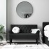 Banco con respaldo tela negro 120x62x75,5