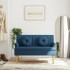 Banco con cojines tela azul 113x64,5x75,5