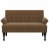 Banco con respaldo ante sintético marrón 120x62x75,5