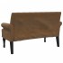 Banco con respaldo ante sintético marrón 120x62x75,5