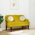 Banco con respaldo terciopelo amarillo 119,5x64,5x75