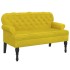 Banco con respaldo terciopelo amarillo 119,5x64,5x75