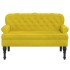 Banco con respaldo terciopelo amarillo 119,5x64,5x75