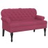 Banco con respaldo terciopelo rojo tinto 119,5x64,5x75
