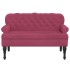 Banco con respaldo terciopelo rojo tinto 119,5x64,5x75