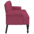 Banco con respaldo terciopelo rojo tinto 119,5x64,5x75