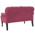 Banco con respaldo terciopelo rojo tinto 119,5x64,5x75