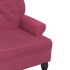 Banco con respaldo terciopelo rojo tinto 119,5x64,5x75