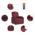 Sillón de masaje reclinable de tela color vino