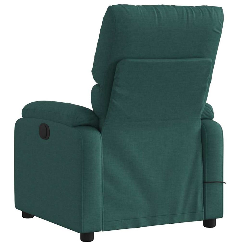 Sillón de masaje reclinable de tela verde