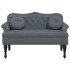 Banco con cojines terciopelo gris oscuro 120,5x65x75