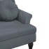 Banco con cojines terciopelo gris oscuro 120,5x65x75